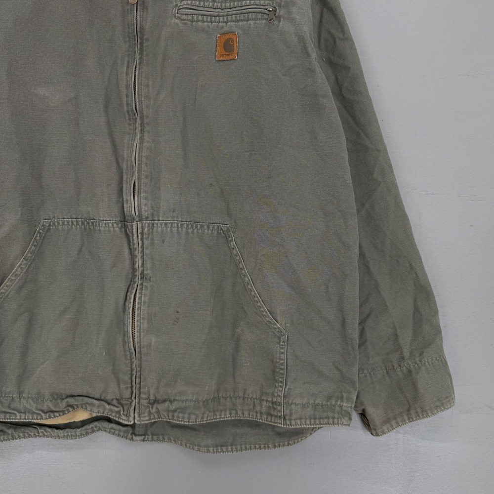 Carhartt J169 DMS Detroit Jacket Dark Green Duck Canvas Workwear XL Regular - Picture 2 of 7